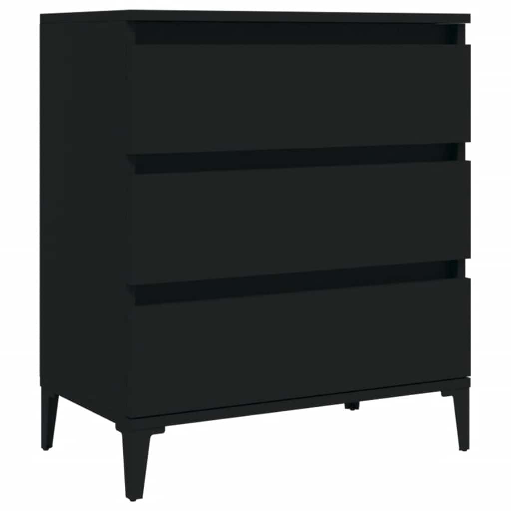 Komoda crna 60 x 35 x 70 cm od konstruiranog drva