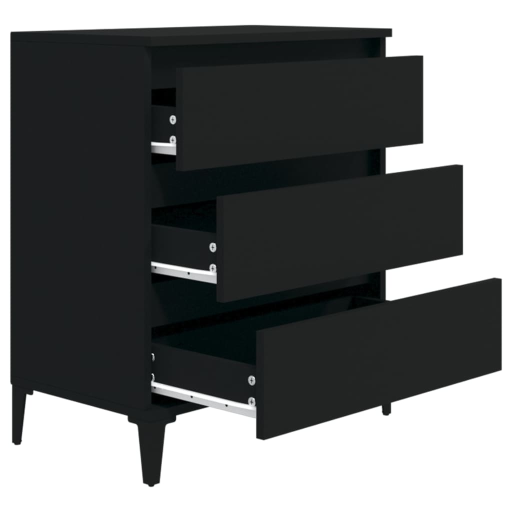 Komoda crna 60 x 35 x 70 cm od konstruiranog drva