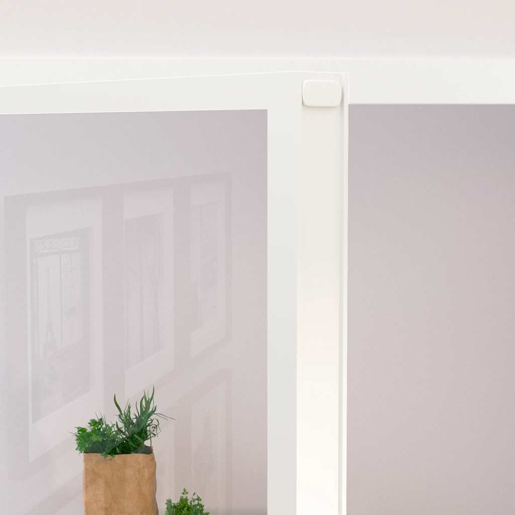 Sobna vrata bijela 76x201,5 cm kaljeno staklo i aluminij tanka