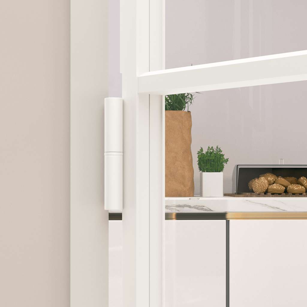 Sobna vrata bijela 76x201,5 cm kaljeno staklo i aluminij tanka