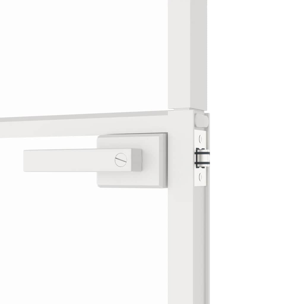 Sobna vrata bijela 76x201,5 cm kaljeno staklo i aluminij tanka