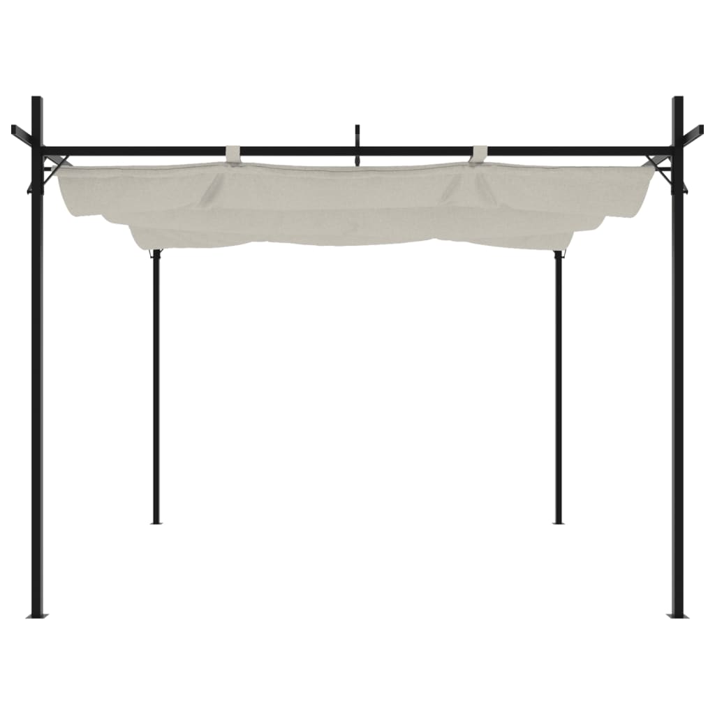 Pergola s pomičnim krovom krem 295 x 292 x 230 cm