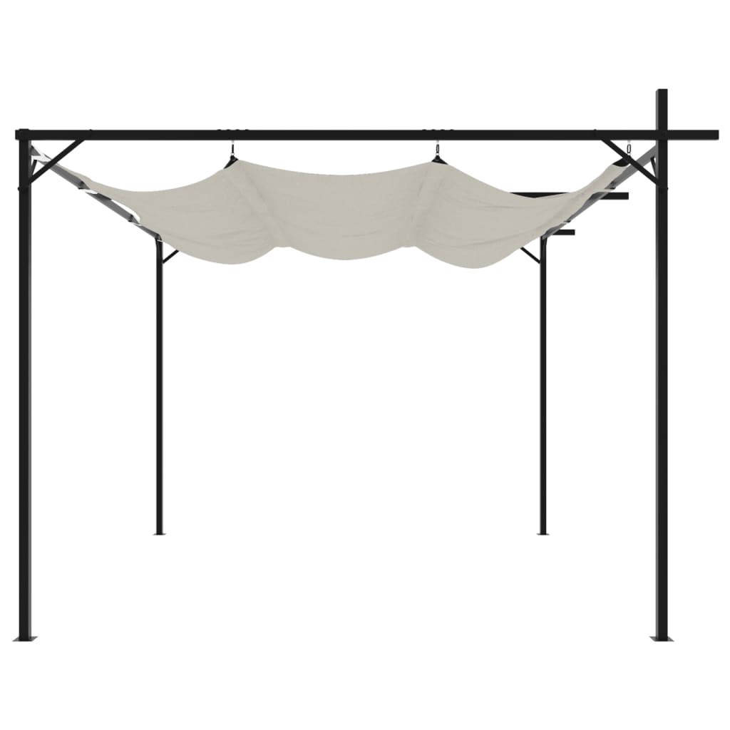 Pergola s pomičnim krovom krem 295 x 292 x 230 cm
