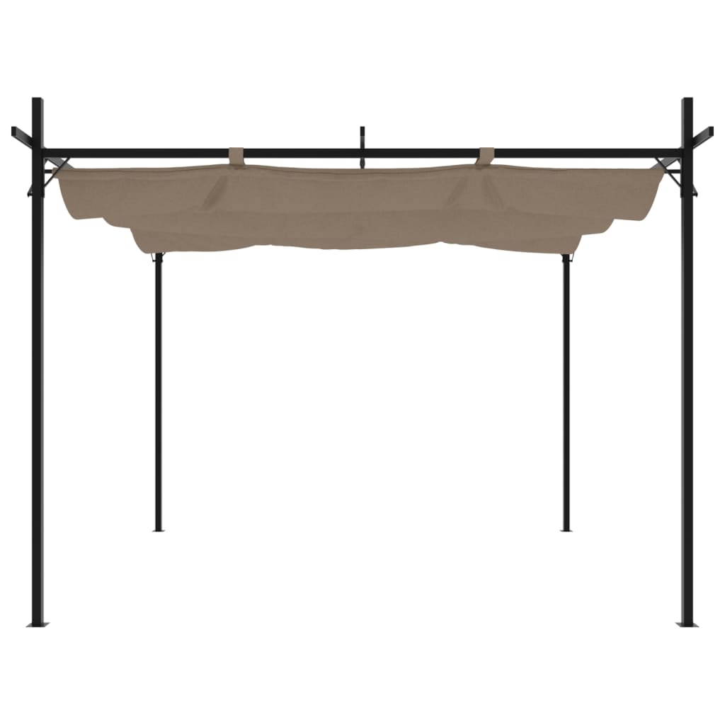 Pergola s pomičnim krovom smeđesiva 295 x 292 x 230 cm
