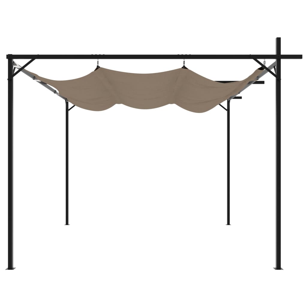 Pergola s pomičnim krovom smeđesiva 295 x 292 x 230 cm