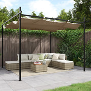 Pergola s pomičnim krovom smeđesiva 295 x 292 x 230 cm