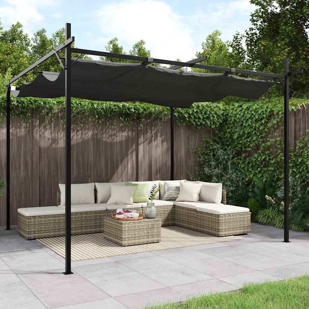 Pergola s pomičnim krovom antracit 295 x 292 x 230 cm