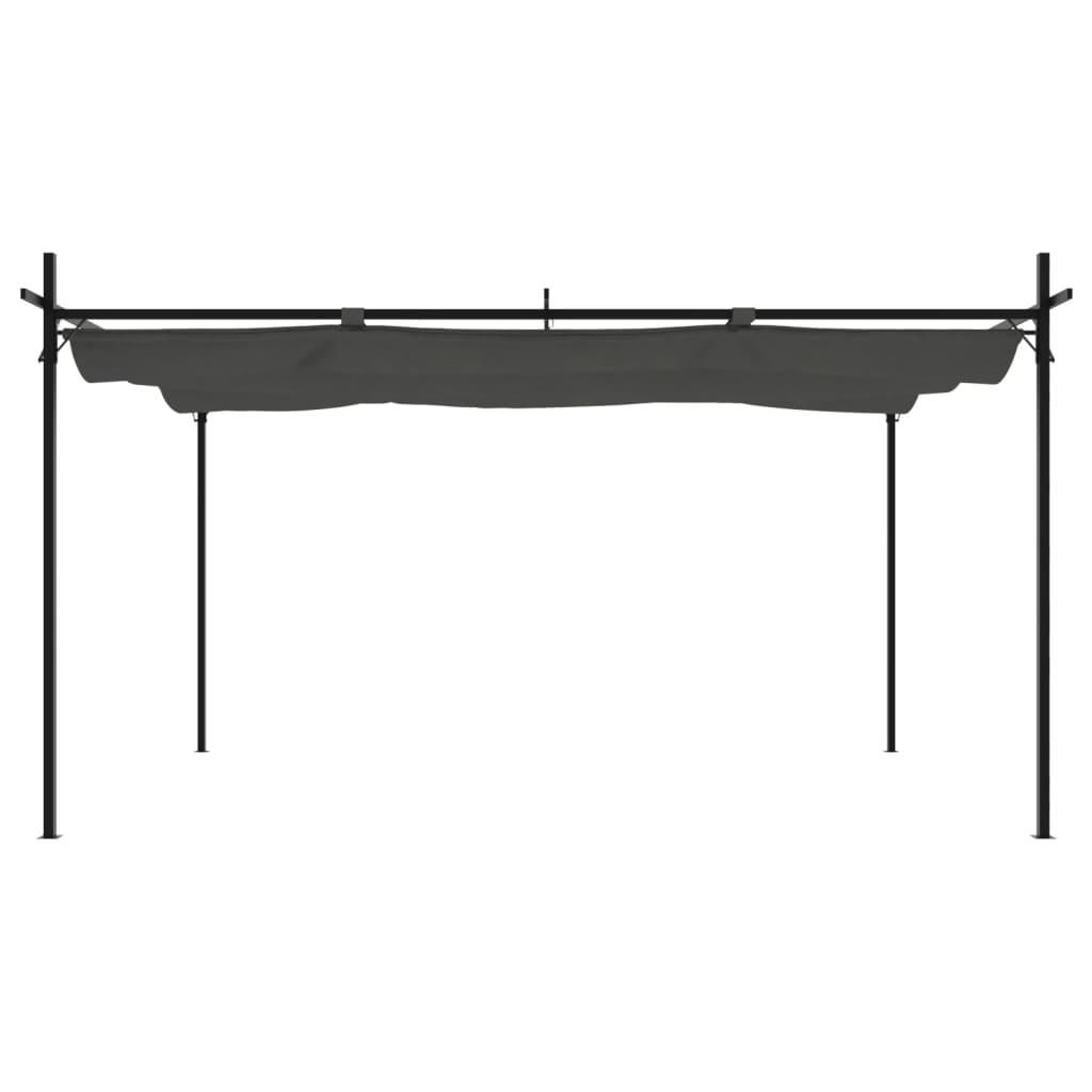 Pergola s pomičnim krovom antracit 395x292x230 cm