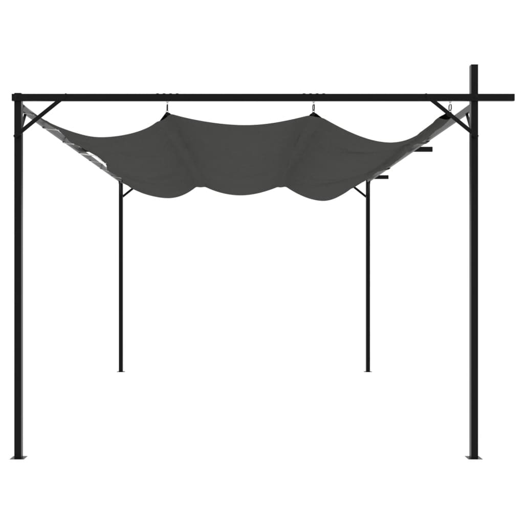 Pergola s pomičnim krovom antracit 395x292x230 cm