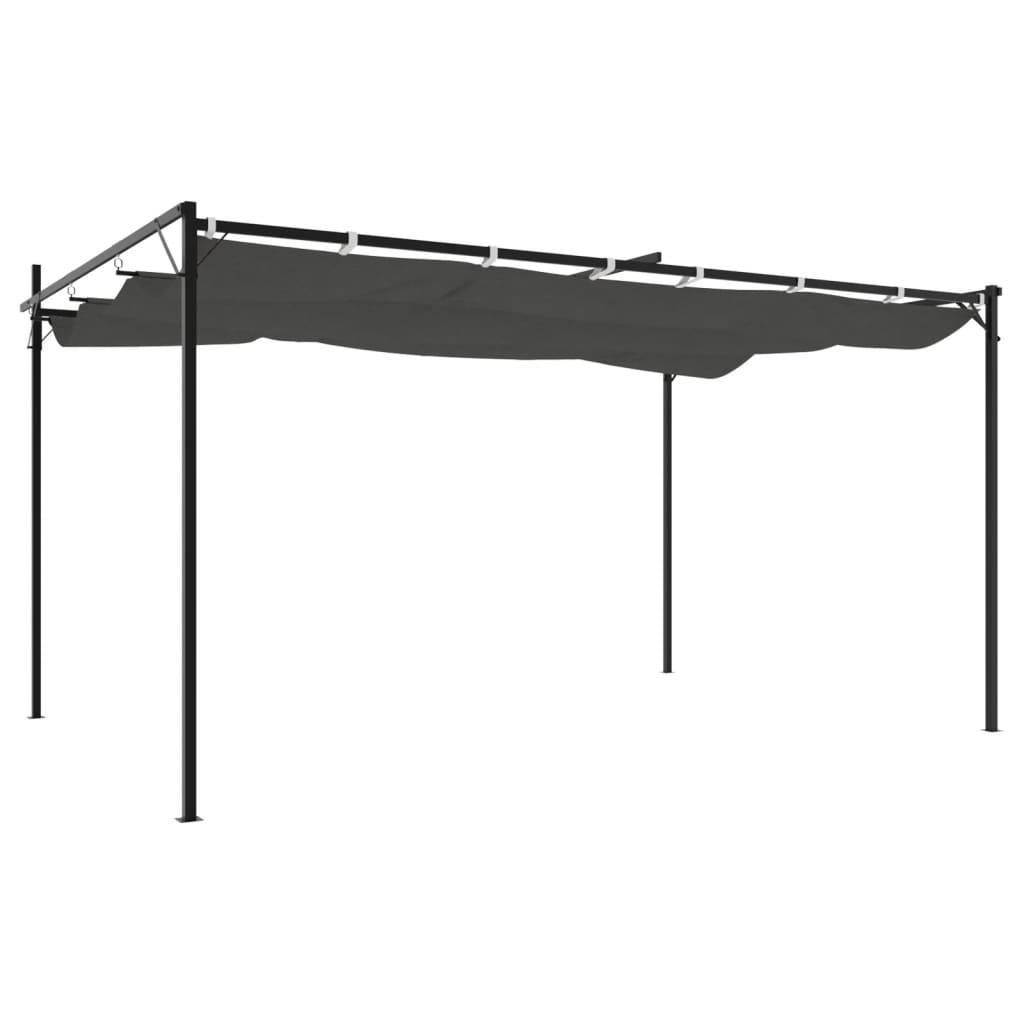 Pergola s pomičnim krovom antracit 395x292x230 cm