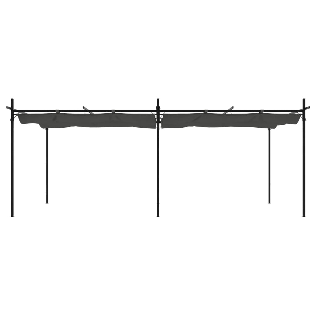 Pergola s pomičnim krovom antracit 589x292x230 cm