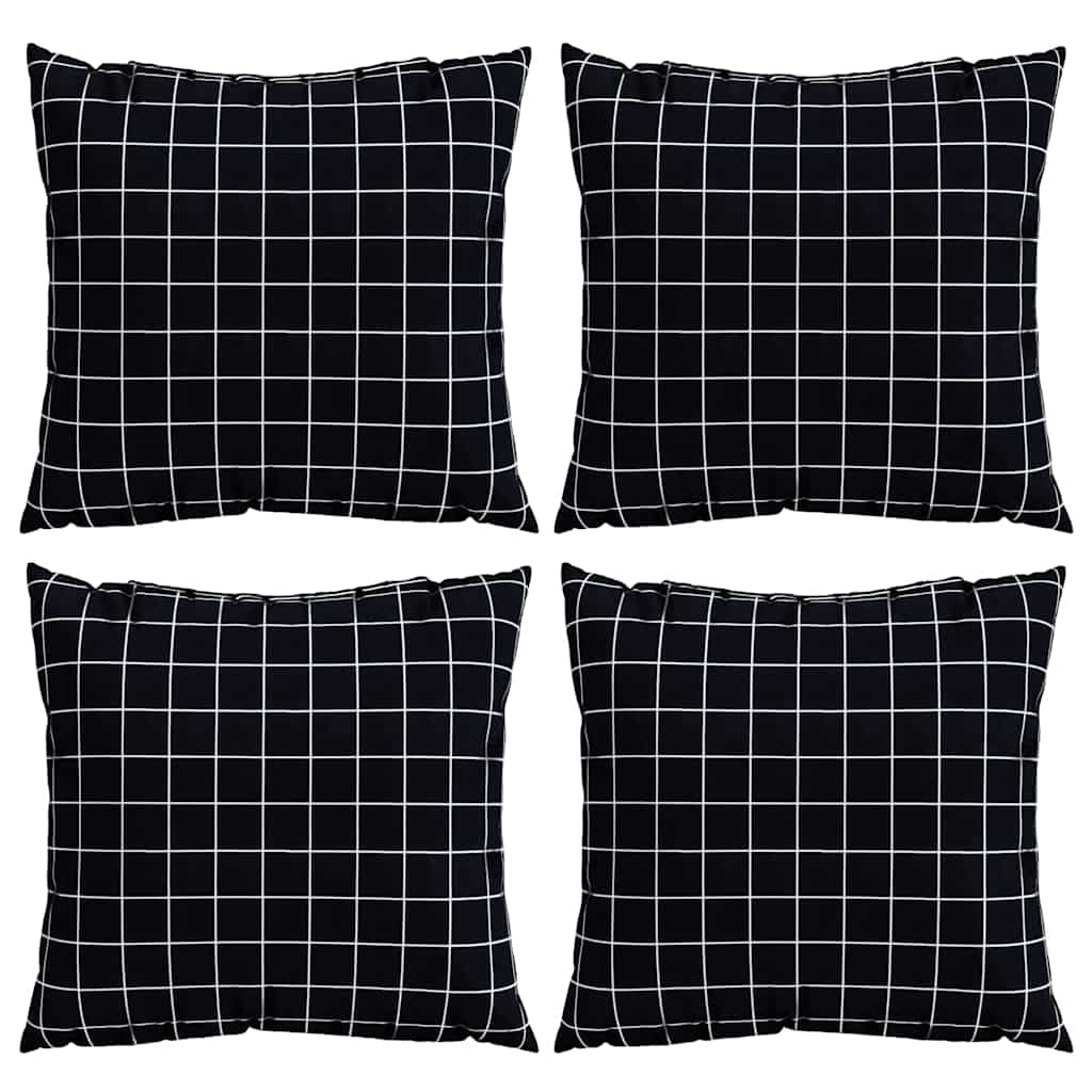 Jastučići za raspršenje Kockasto 4 pcs Crna Karirana 50 x 50 cm