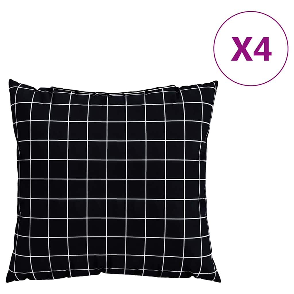 Jastučići za raspršenje Kockasto 4 pcs Crna Karirana 60 x 60 cm