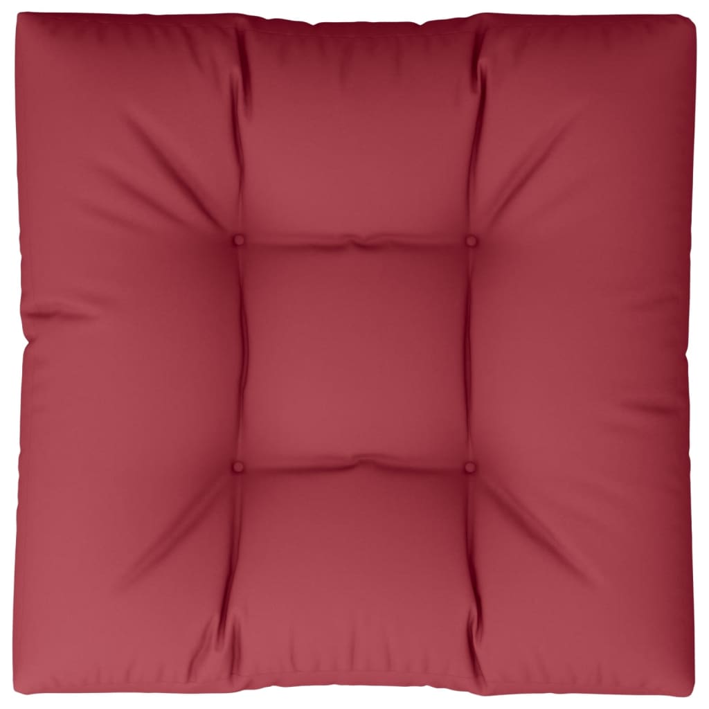 Jastuk za palete crvena boja vina 80 x 80 x 12 cm od tkanine