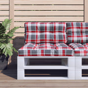 Jastuk za palete crveni karirani 70 x 40 x 12 cm od tkanine