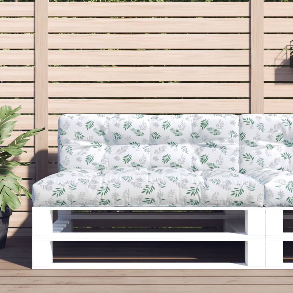 Jastuk za palete s uzorkom lišća 120 x 40 x 12 cm od tkanine