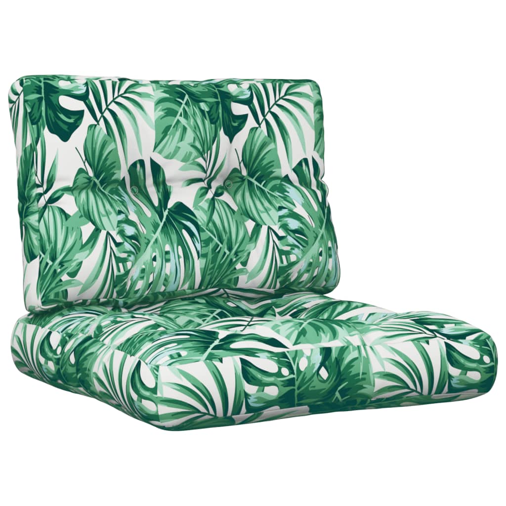 Jastuci za palete 2 kom s uzorkom lišća od tkanine