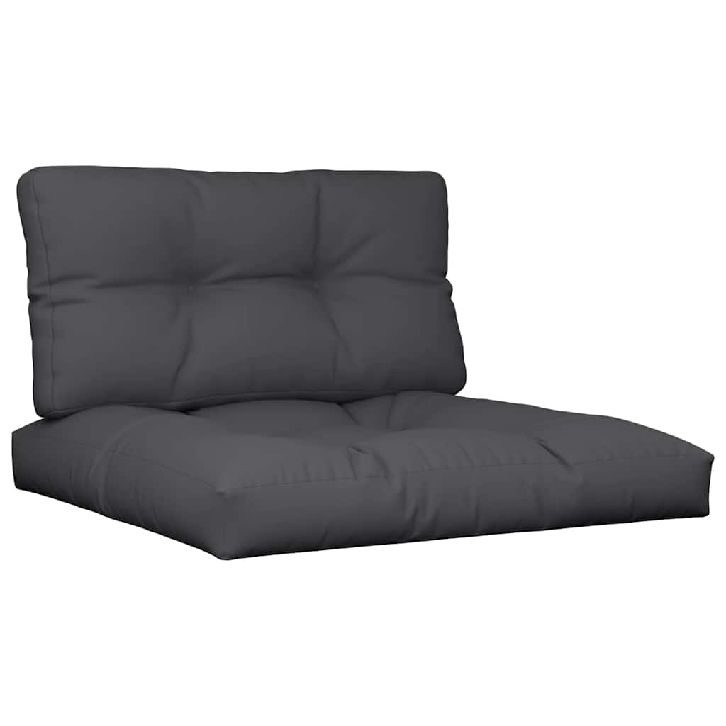 Jastuci za palete 2 kom crni od tkanine Crna 70 x 70 x 12 cm