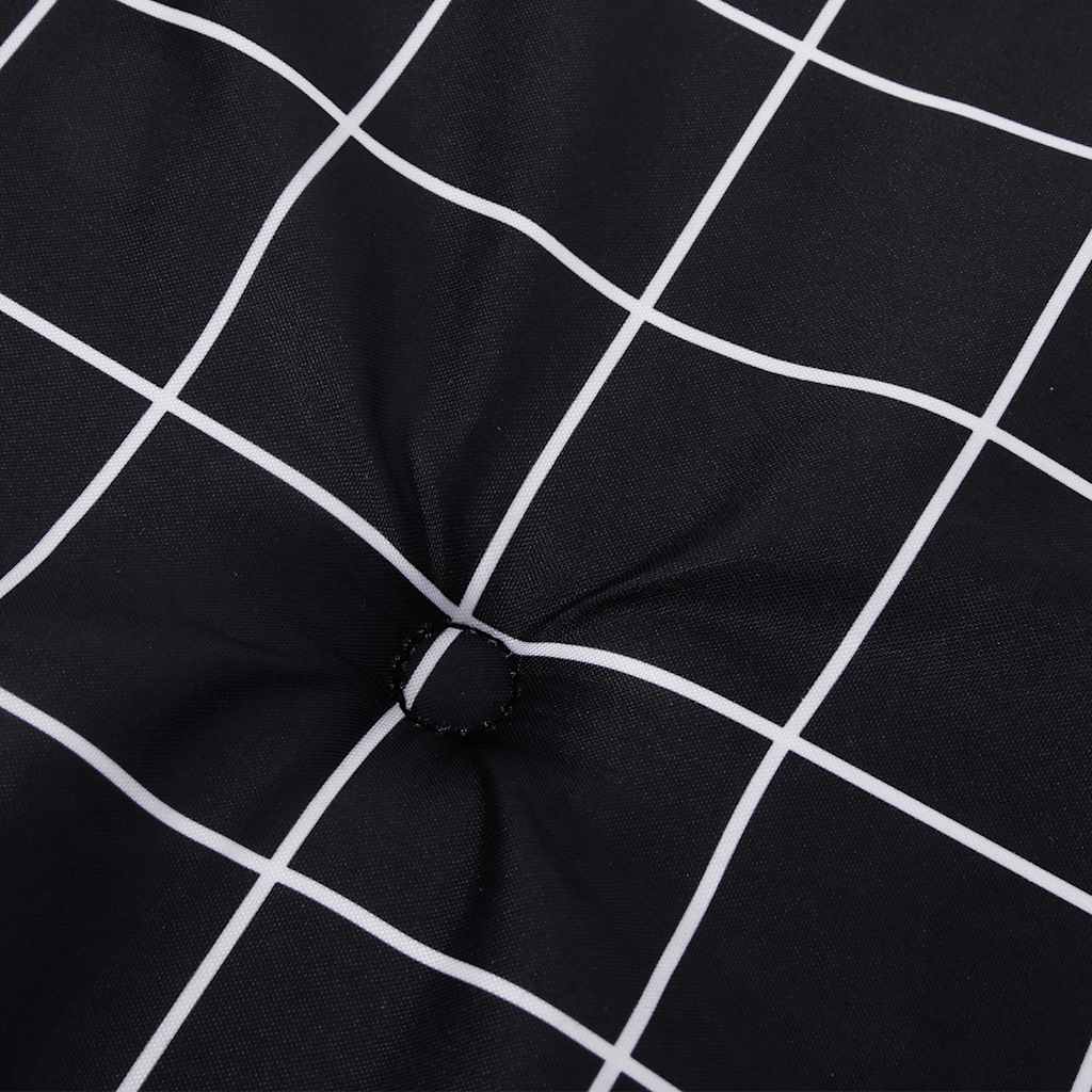Jastuci za vrtne stolice 2 kom crni karirani 40x40x4 cm tkanina