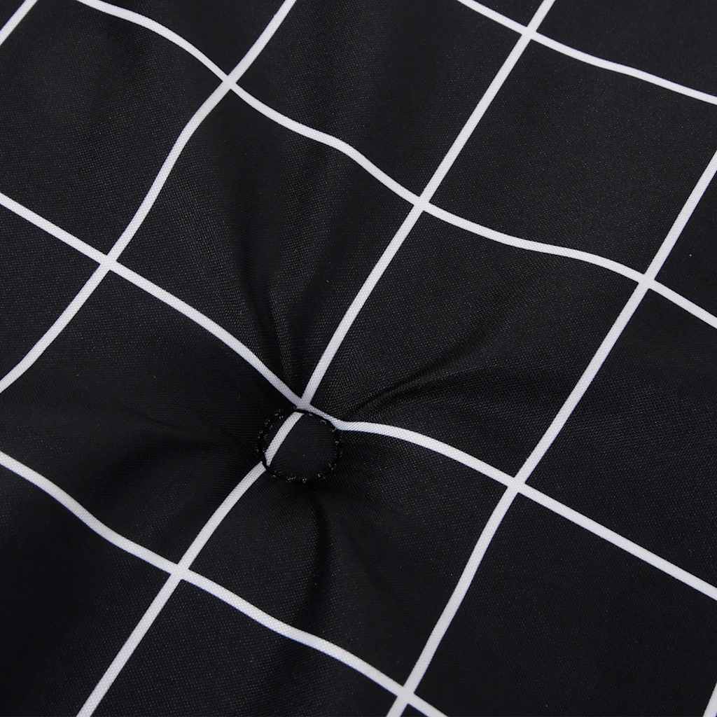 Jastuci za vrtne stolice 6 kom crni karirani 40x40x4 cm tkanina