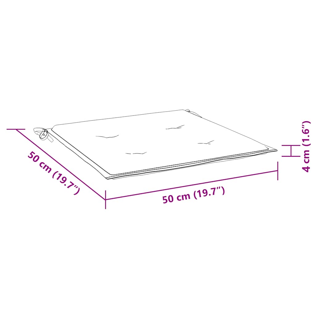 Jastuci za vrtne stolice 4 kom plavo-bijeli 50x50x4 cm tkanina