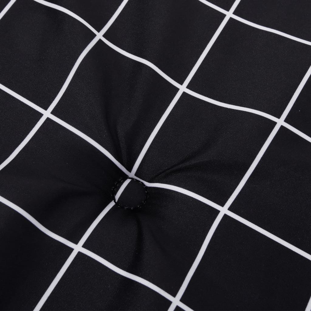 Jastuci za vrtne stolice 6 kom crni karirani 50x50x4 cm tkanina
