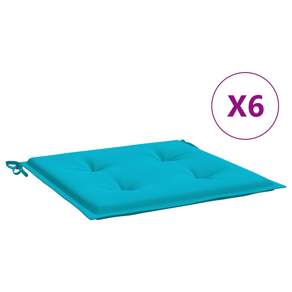 Jastuci za vrtne stolice 6 kom tirkizni 50x50x4 cm od tkanine