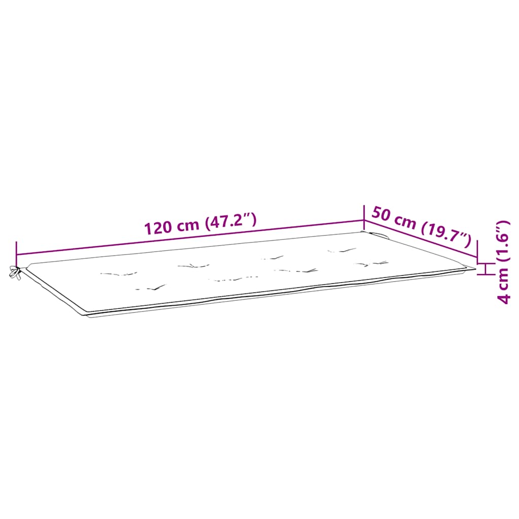 Jastuk za vrtnu klupu plavo-bijeli prugasti 120x50x4 cm tkanina
