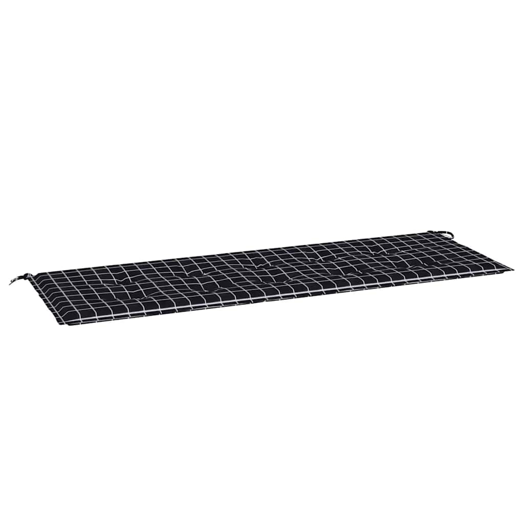 Jastuk za vrtnu klupu crni karirani 150x50x4 cm tkanina Oxford