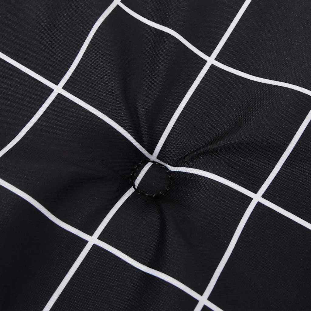 Jastučić za klupu Crna Karirana 150 x 50 x 3 cm Oxford tkanina