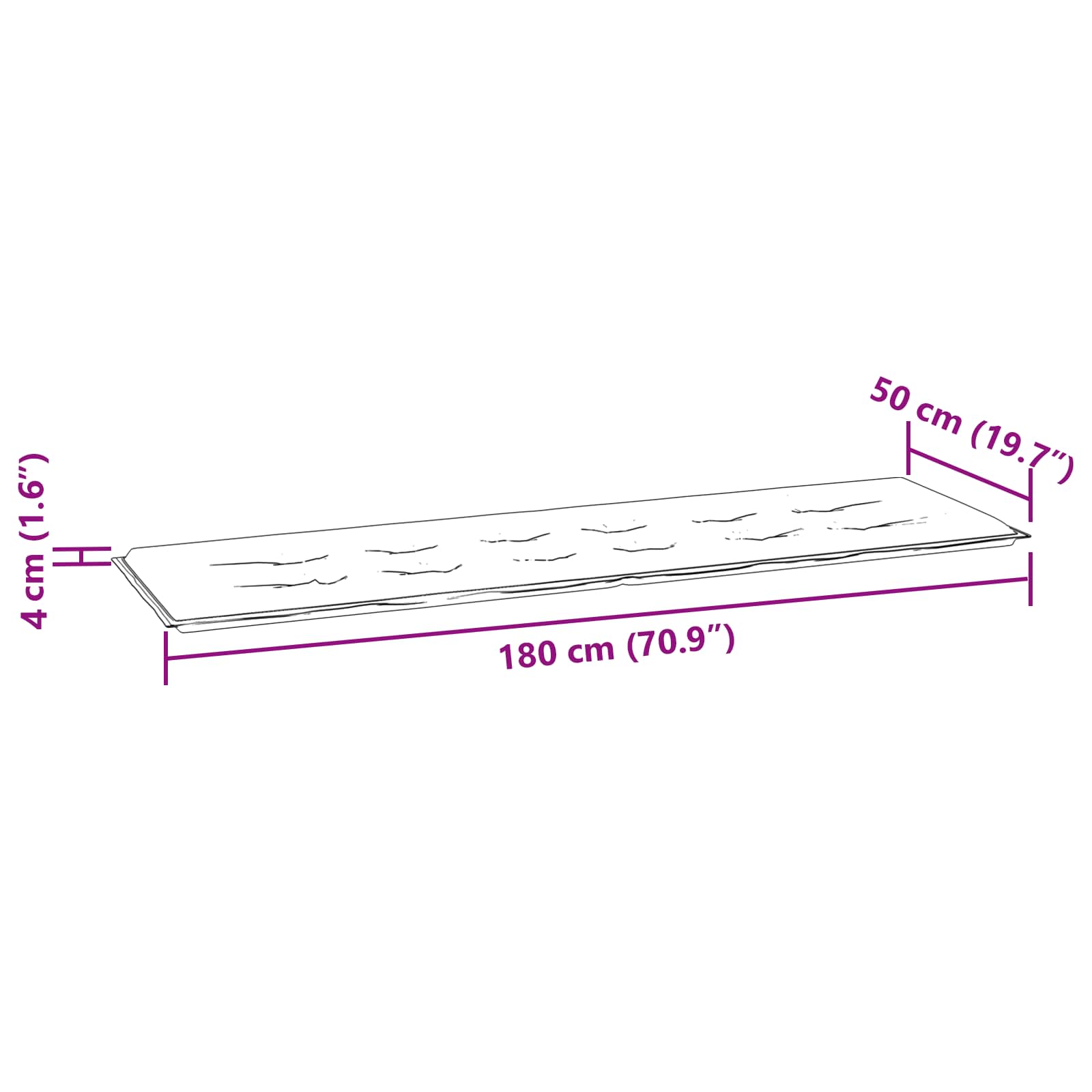 Jastučić za klupu Dizajn lista 150 x 50 x 3 cm Oxford tkanina