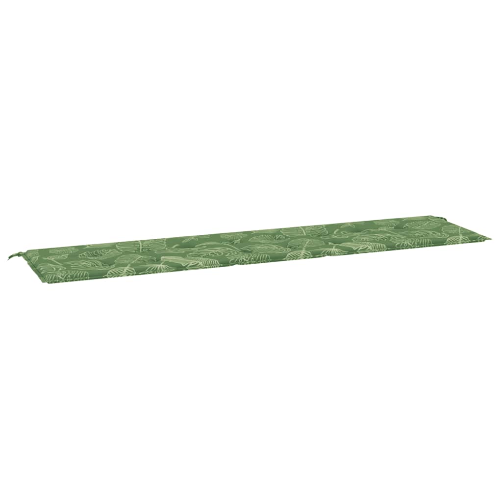 Jastuk za vrtnu klupu s uzorkom lišća 200x50x4 cm od tkanine