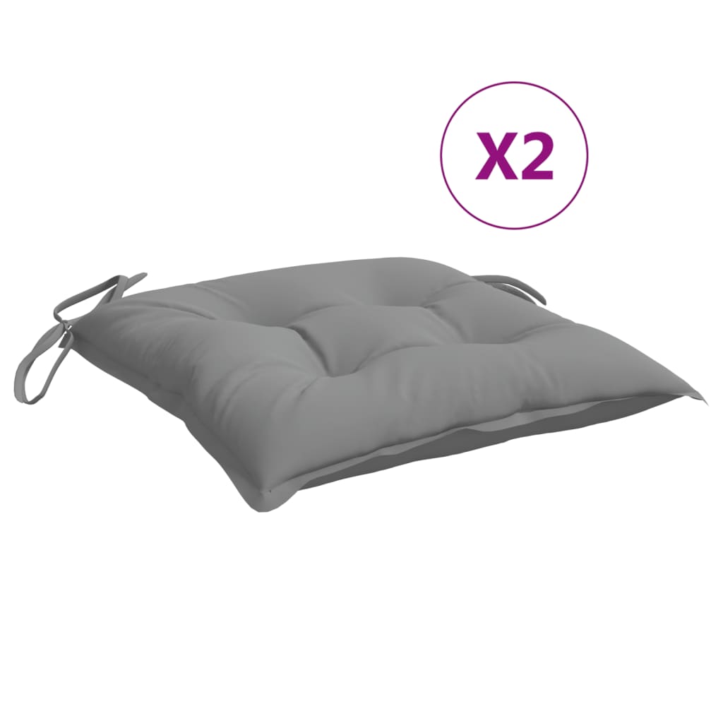 Jastuci za stolice 2 kom sivi 40 x 40 x 7 cm od tkanine Oxford