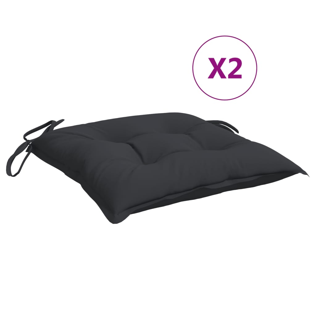 Jastuci za stolice 2 kom crni 40 x 40 x 7 cm od tkanine Oxford