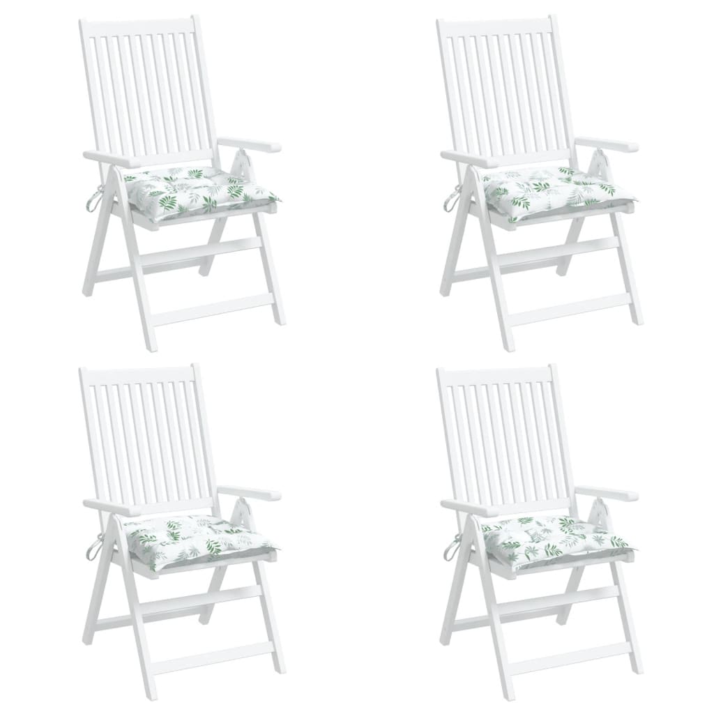 Jastuci za stolice 4 kom s uzorkom lišća 40x40x7 cm od tkanine