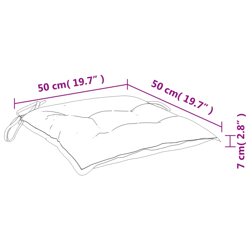 Jastuci za stolice 4 kom višebojni 50 x 50 x 7 cm od tkanine