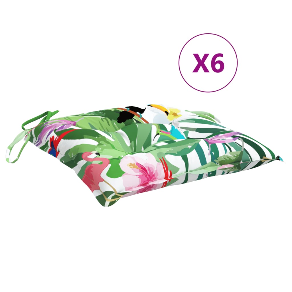 Jastuci za stolice 6 kom višebojni 50 x 50 x 7 cm od tkanine