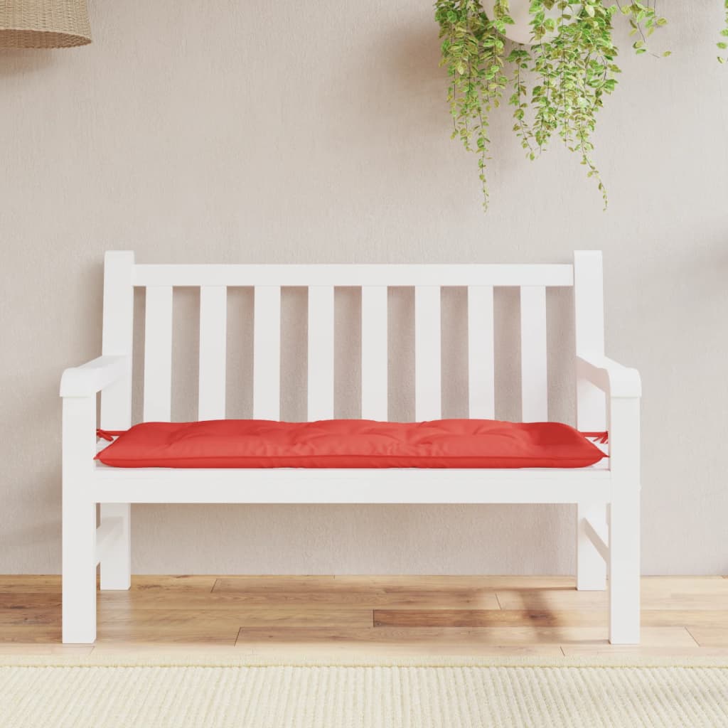 Jastuk za vrtnu klupu crveni 120 x 50 x 7 cm od tkanine Oxford