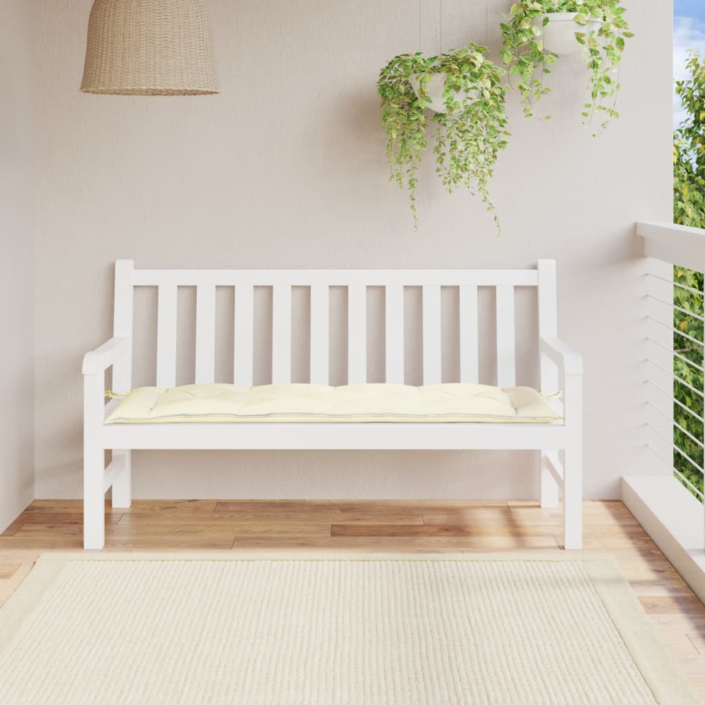 Jastuk za vrtnu klupu krem 150 x 50 x 7 cm od tkanine Oxford