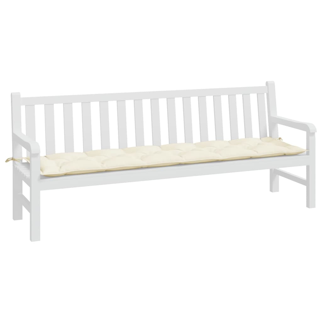 Jastuk za vrtnu klupu krem 200 x 50 x 7 cm od tkanine Oxford