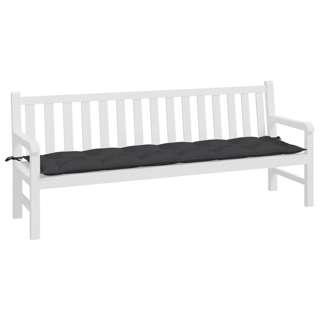 Jastuk za vrtnu klupu crni 200 x 50 x 7 cm od tkanine Oxford