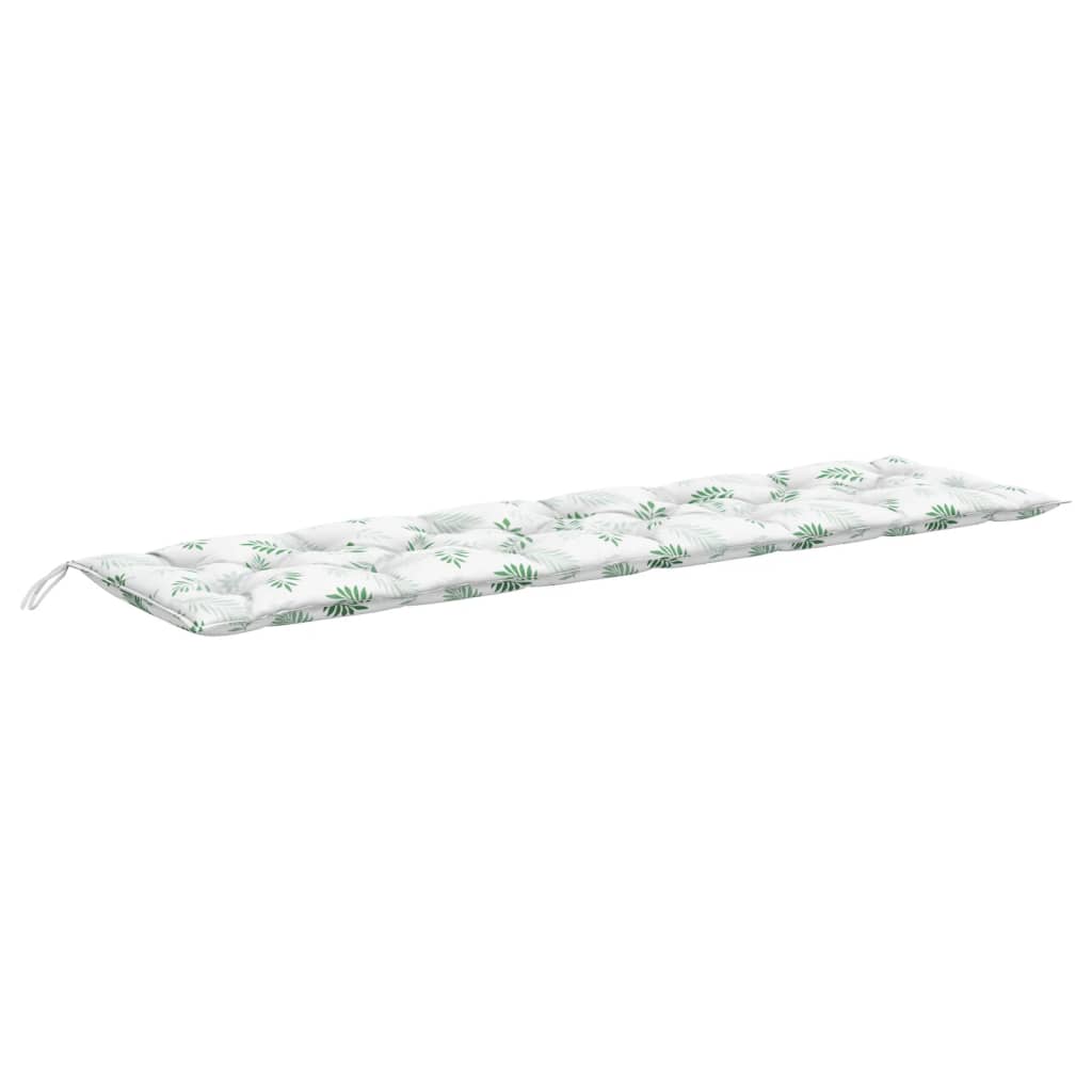 Jastuk za vrtnu klupu s uzorkom lišća 200x50x7 cm od tkanine