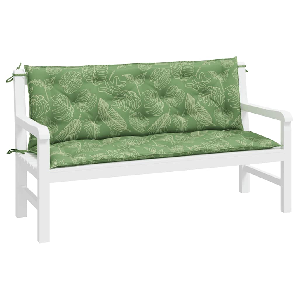 Jastuci za vrtnu klupu 2 kom s uzorkom lišća 150x50x7cm tkanina