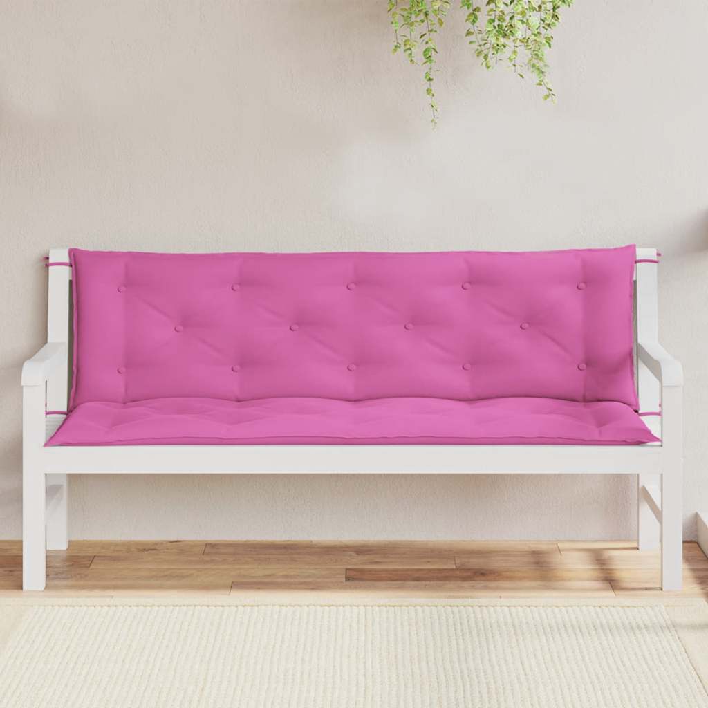 Jastuci za vrtnu klupu 2 kom ružičasti 150x50x7 cm tkanina