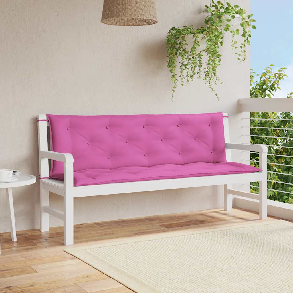 Jastuci za vrtnu klupu 2 kom ružičasti 150x50x7 cm tkanina