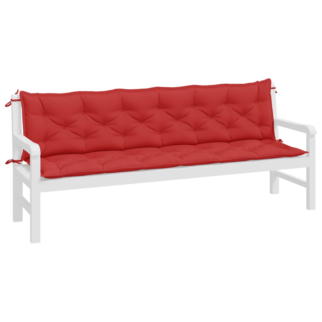 Jastuci za vrtnu klupu 2 kom crvena 200x50x7cm tkanine Oxford
