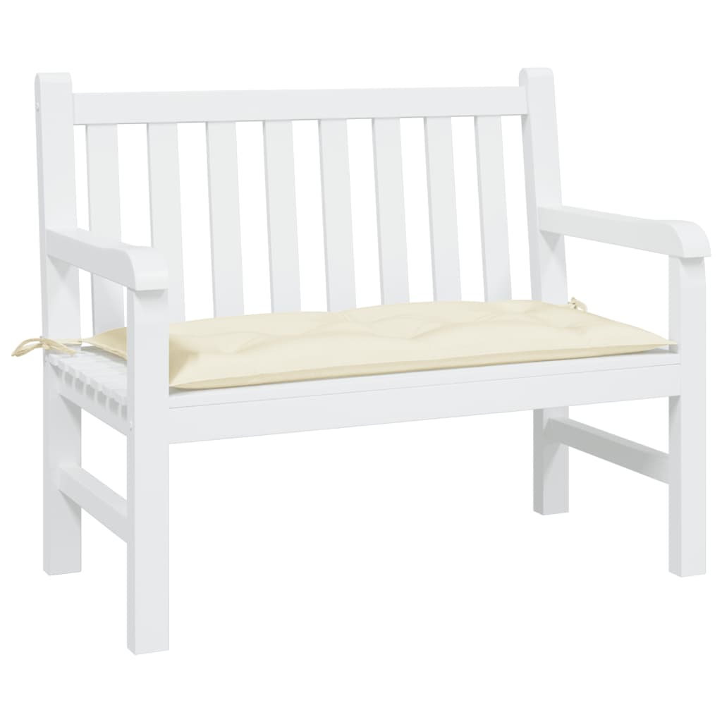 Jastuk za vrtnu klupu krem bijeli 110x50x7 cm od tkanine Oxford
