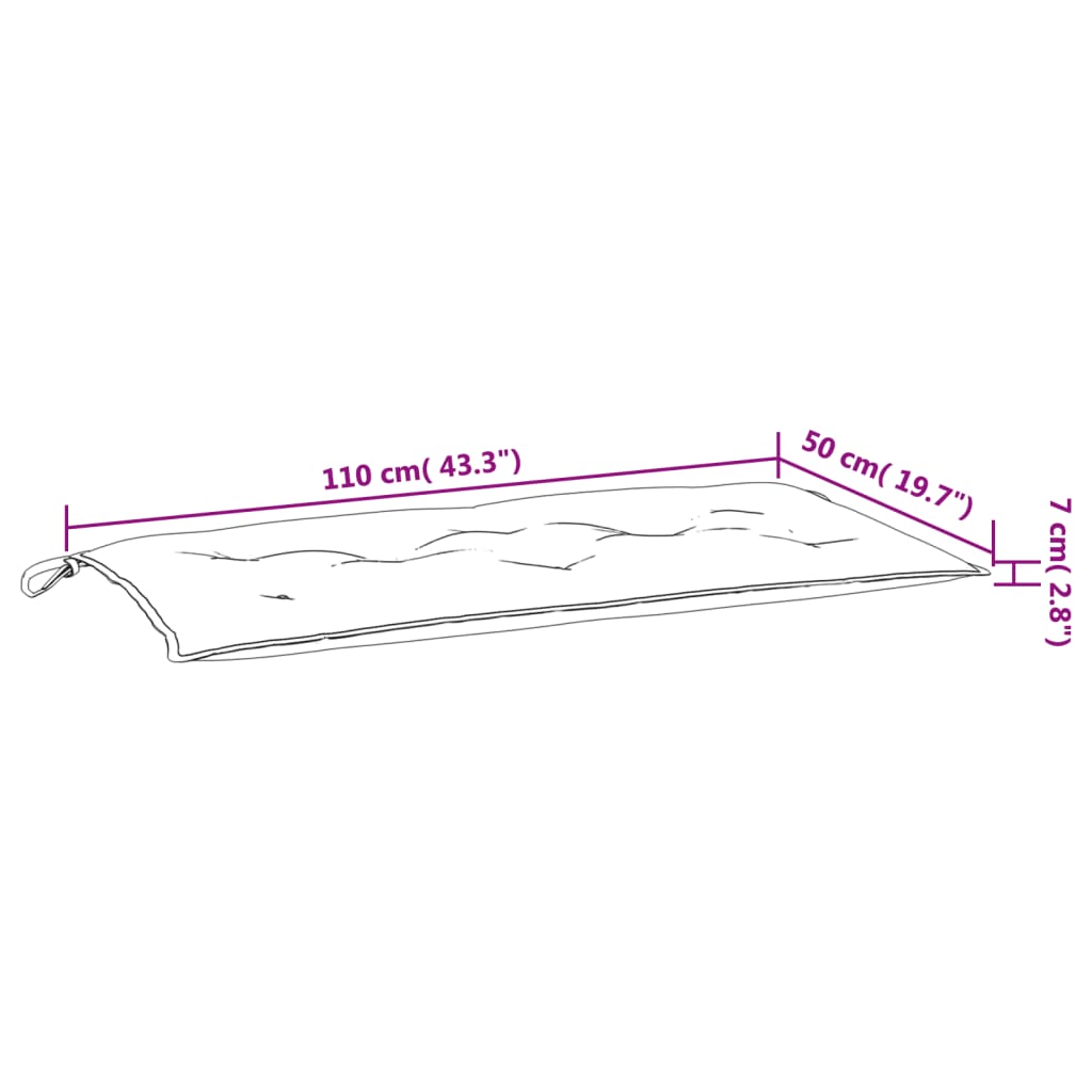 Jastuk za vrtnu klupu zeleni 110 x 50 x 7 cm od tkanine Oxford