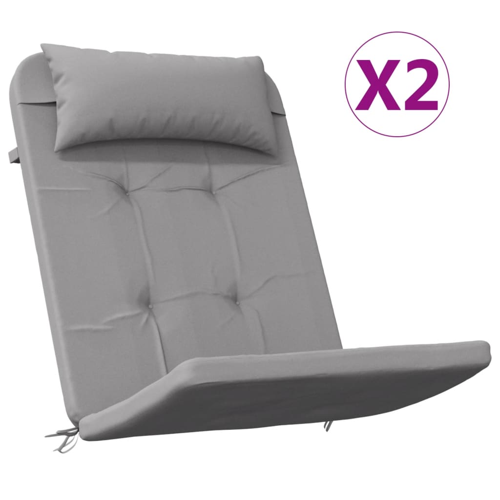 Jastuci za stolicu Adirondack 2 kom sivi od tkanine Oxford