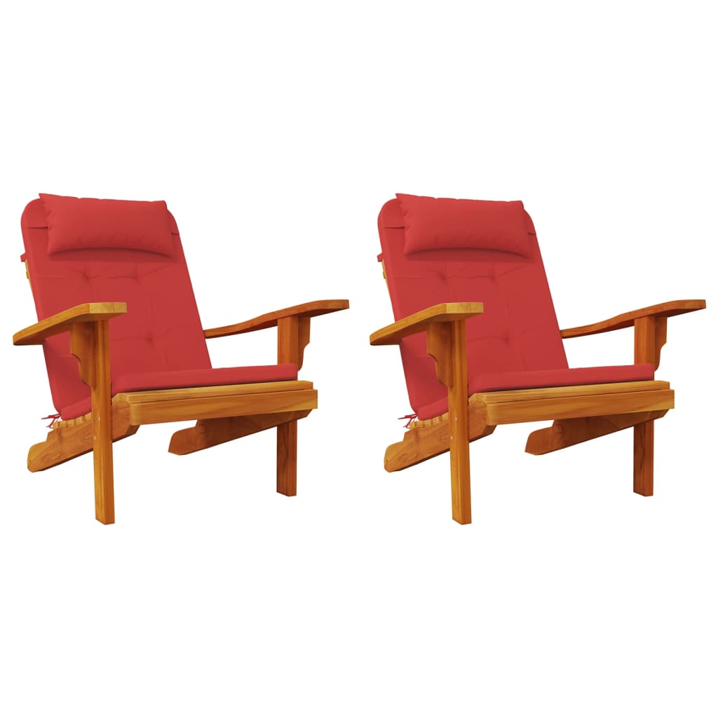 Jastuci za stolicu Adirondack 2 kom crveni od tkanine Oxford